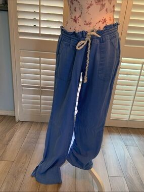 Roxy Blue Wide-Leg Drawstring Pants